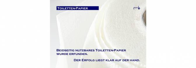 mb-Cards Unnütze Tipps: Beidseitig nutzbares Toilettenpapier